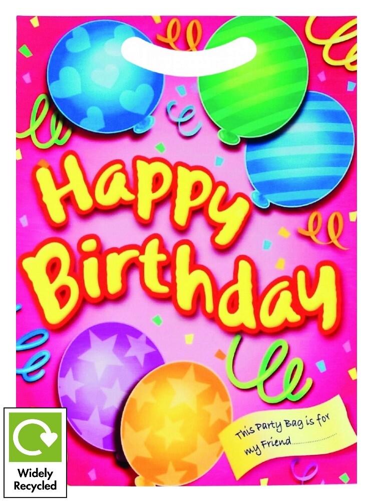 Boys Girls Party Goodie Bags – Birthday Loot Treat Recyclable Plastic Candy Bag