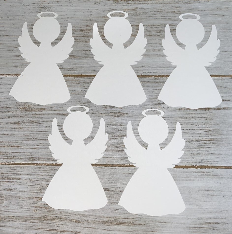 White Paper Angels Cut outs Die cuts Christmas Holiday Crafts Set of 30
