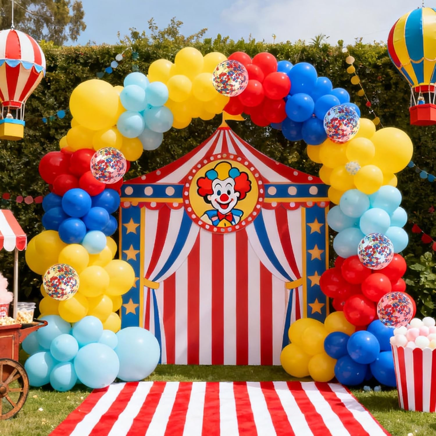 Carnival Circus Theme Party Decorations, Primary Color Balloon Arch Kit, 120p…