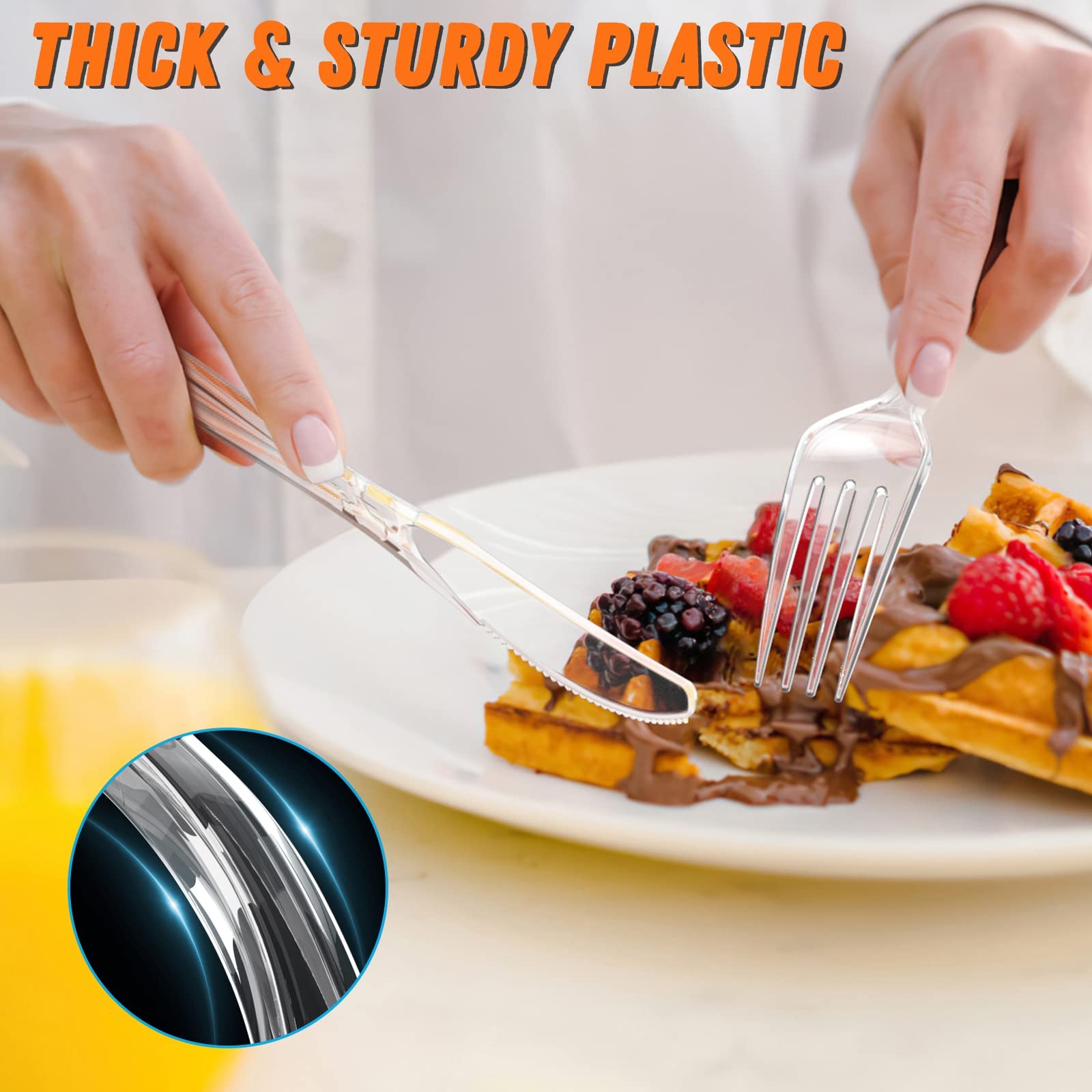 360 Count Plastic Silver Ware Heavy Duty, 120 Forks, 120 Spoons, 120 Knives, …