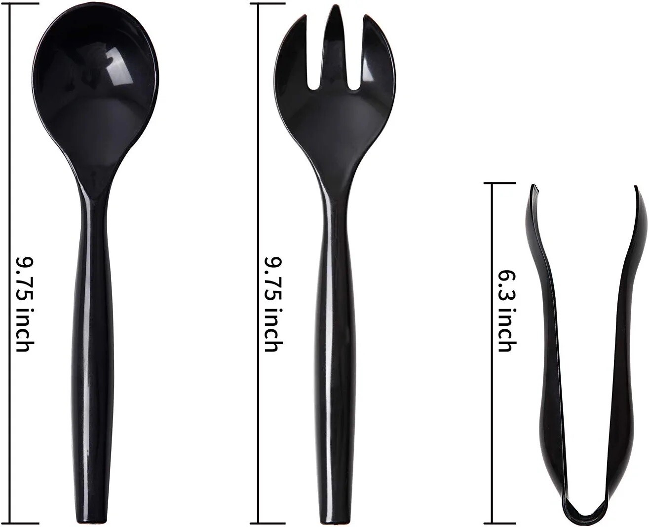 9 Pcs Disposable Serving Utensils Plastic Serving Spoons 10″ Forks 10″ Tongs 6″