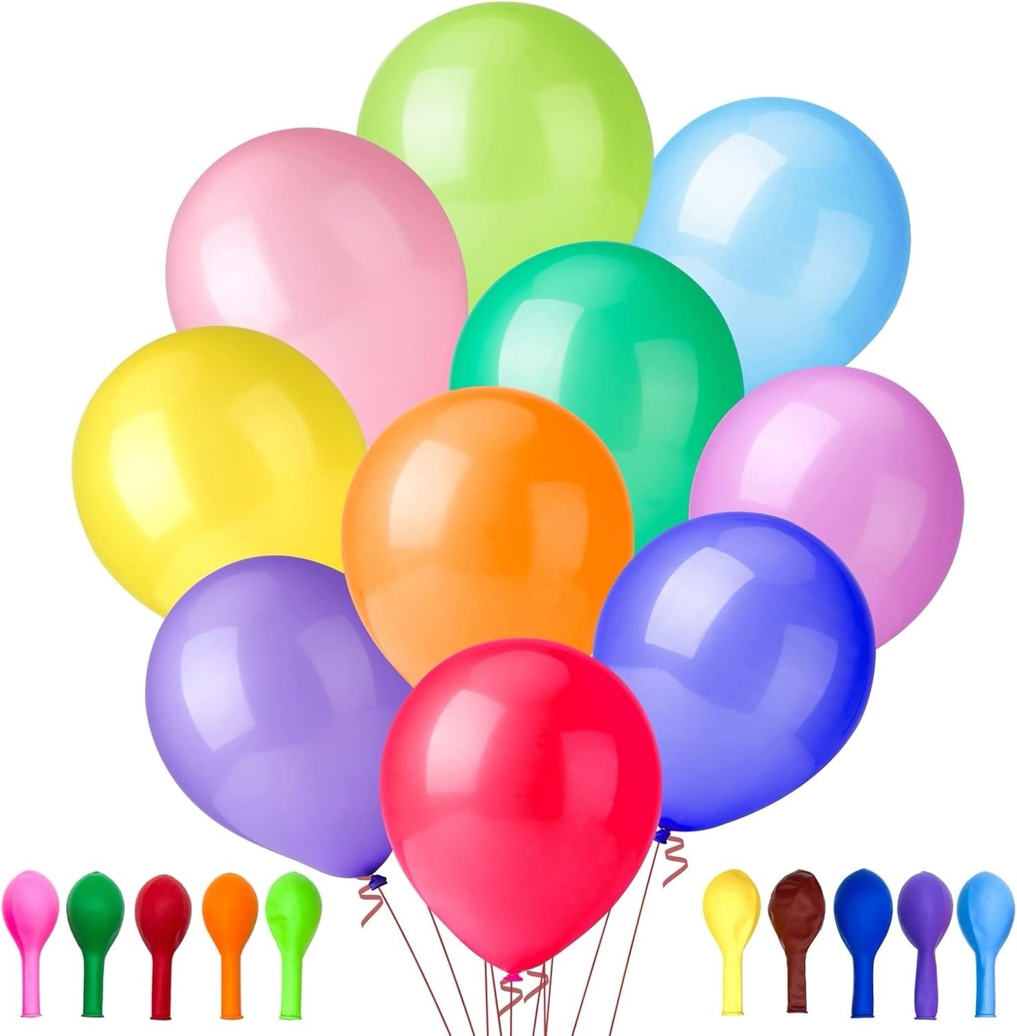 100 PCS Balloons Assorted Colors 12 Inch For Birthdays, Graduations, Party Decor