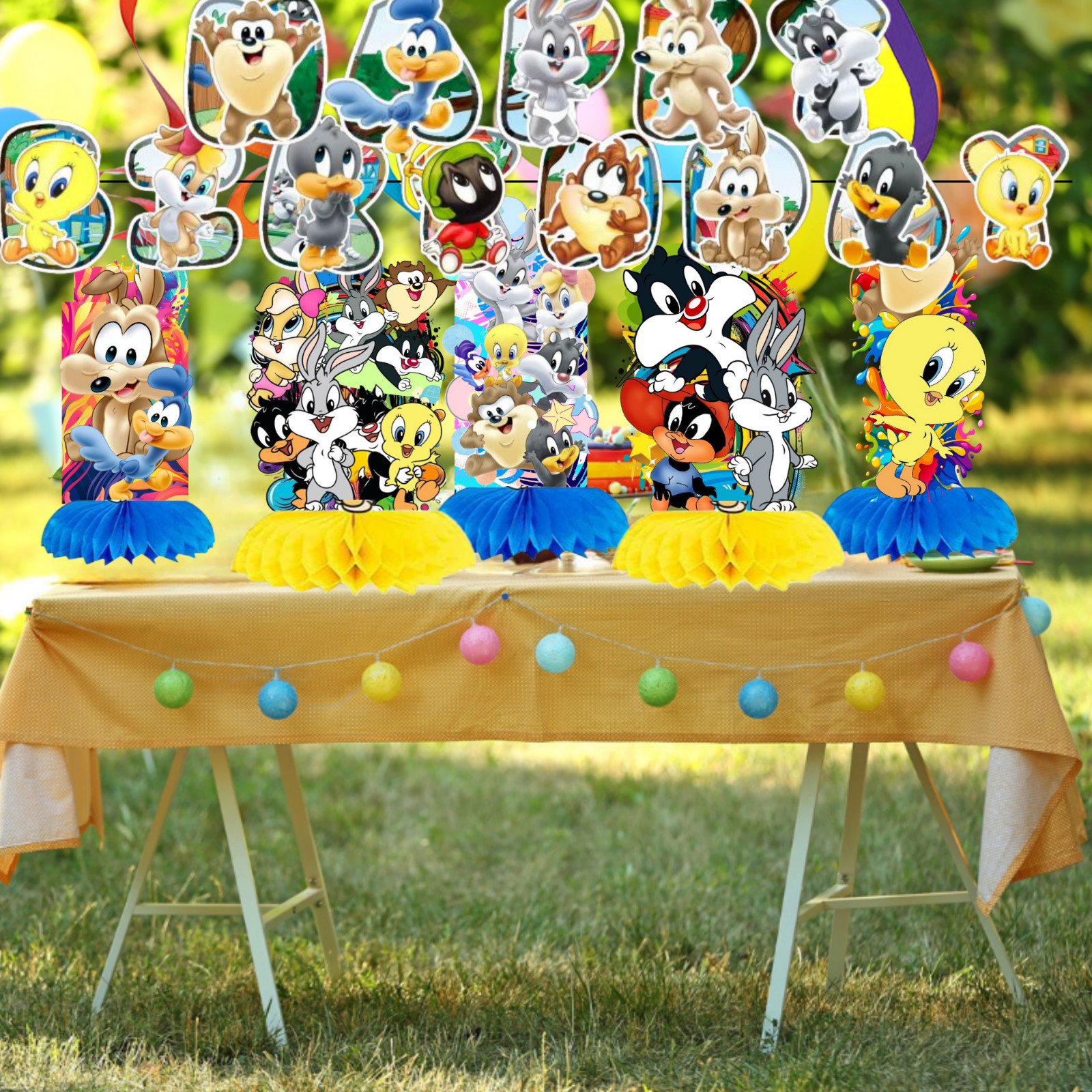 Looney tunes baby plate cup birthday party supplies favor centerpiece decoration