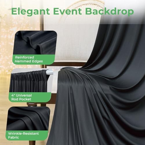 20ftx14ft Black Backdrop Curtain for Wedding & All Parties | 4 Panels