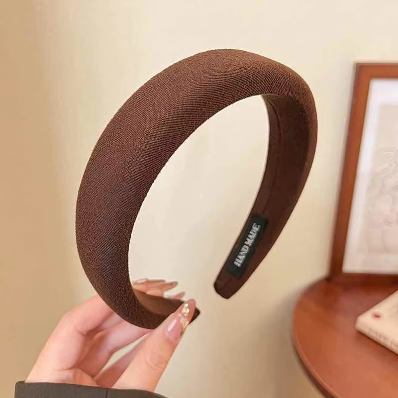 Solid Color Wide Sponge Spa Headband Soft Face Wash Makeup Hair Band Women