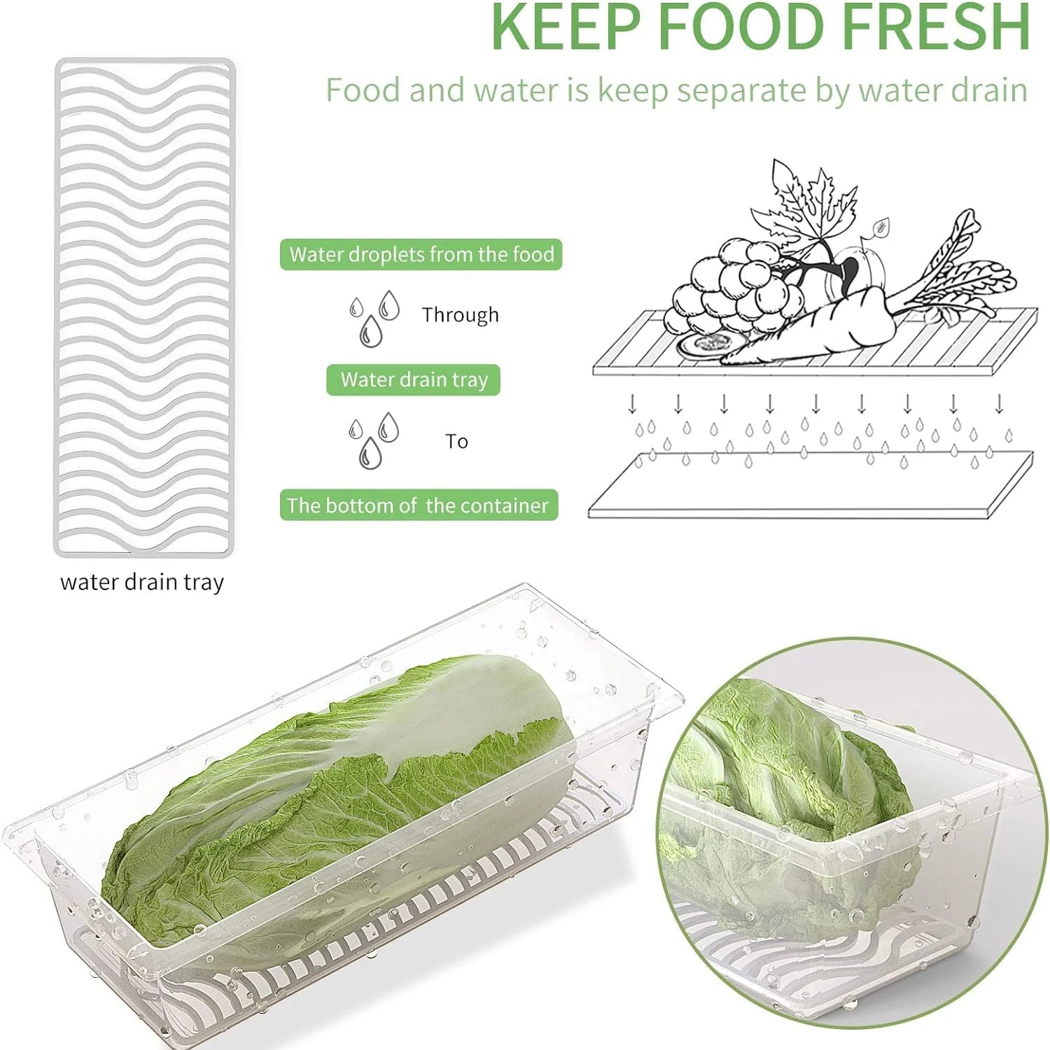 SILIVO Fruit Storage Containers for Fridge (3 Pack) – 1.5L Produce Saver Contain