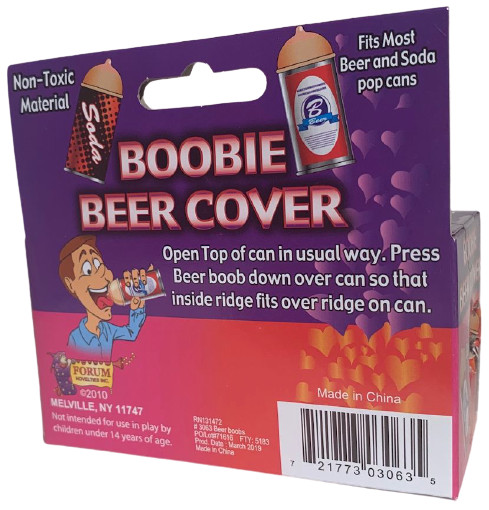 Funny BOOBIE BEER COVER Soda Can Top Rubber Nipple Joke Boob Bachelor Party Gag