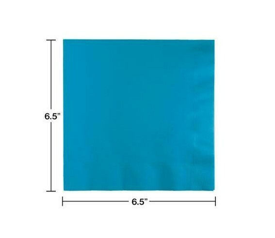 Turquoise Plain Solid Color Paper Disposable Luncheon Napkins