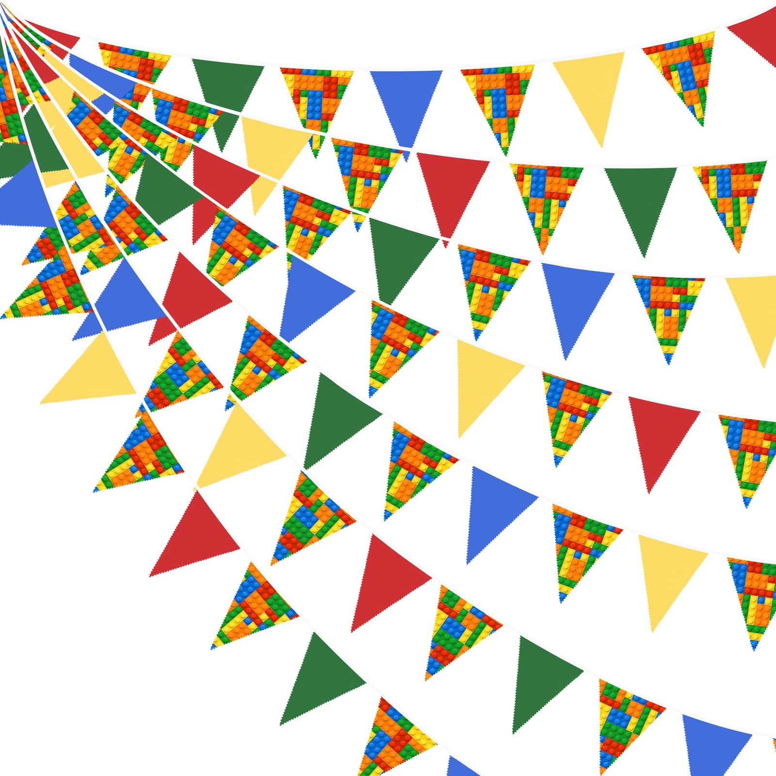 32Ft Building Block Party Decorations Red Blue Yellow Green Colorful Building…