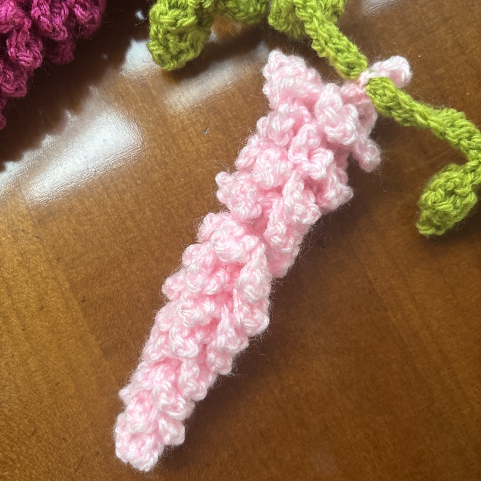 Crocheted Wisteria Flower Bunting Garland Summer Party Decoration Wedding Pinks