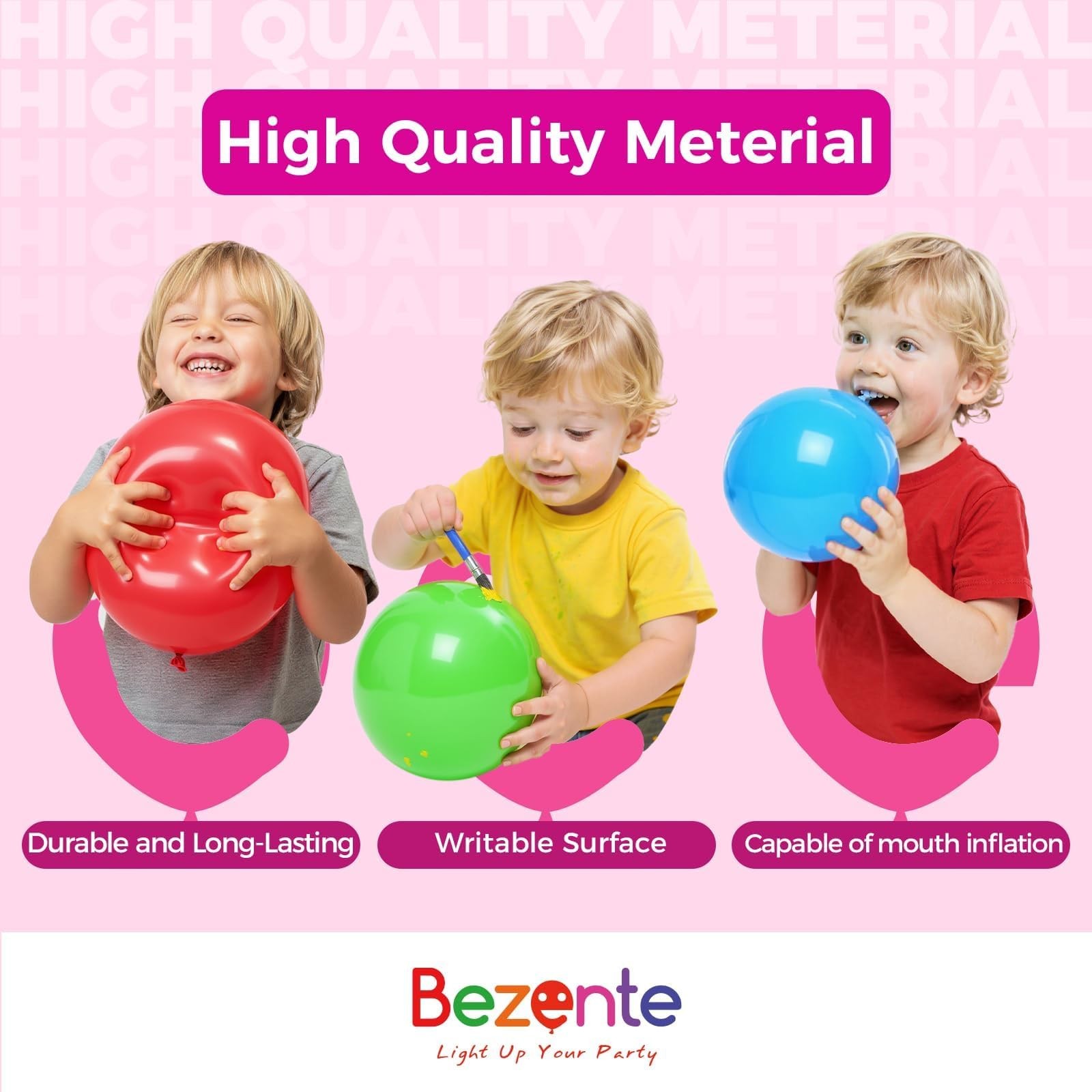 Bezente Royal Blue Latex Party Balloons – 100 Pack 12 inch Round Helium
