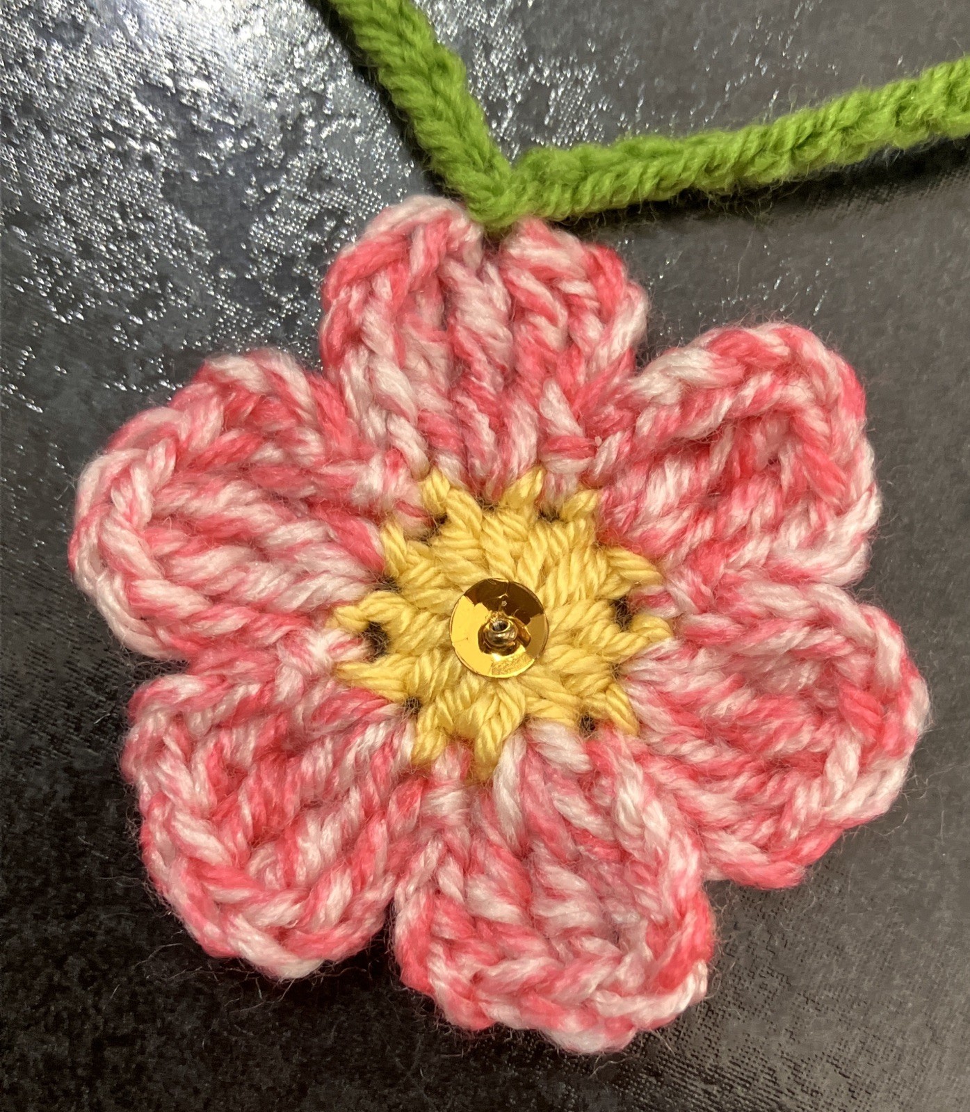 🌸🍃NEW PRETTY hand Crochet Flower Bunting Leaf Window 50” camper SUMMER Gift