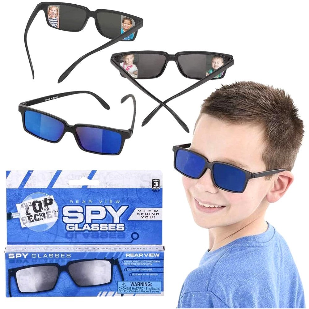 12 Spy Mirror Look Behind Sunglasses – Detective Gadget Magic Trick Party Toys