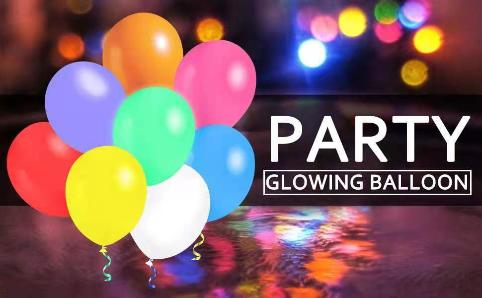 50 Pack Neon LED Balloons – Light Up Balloon PERFECT PARTY Decoration Wedding