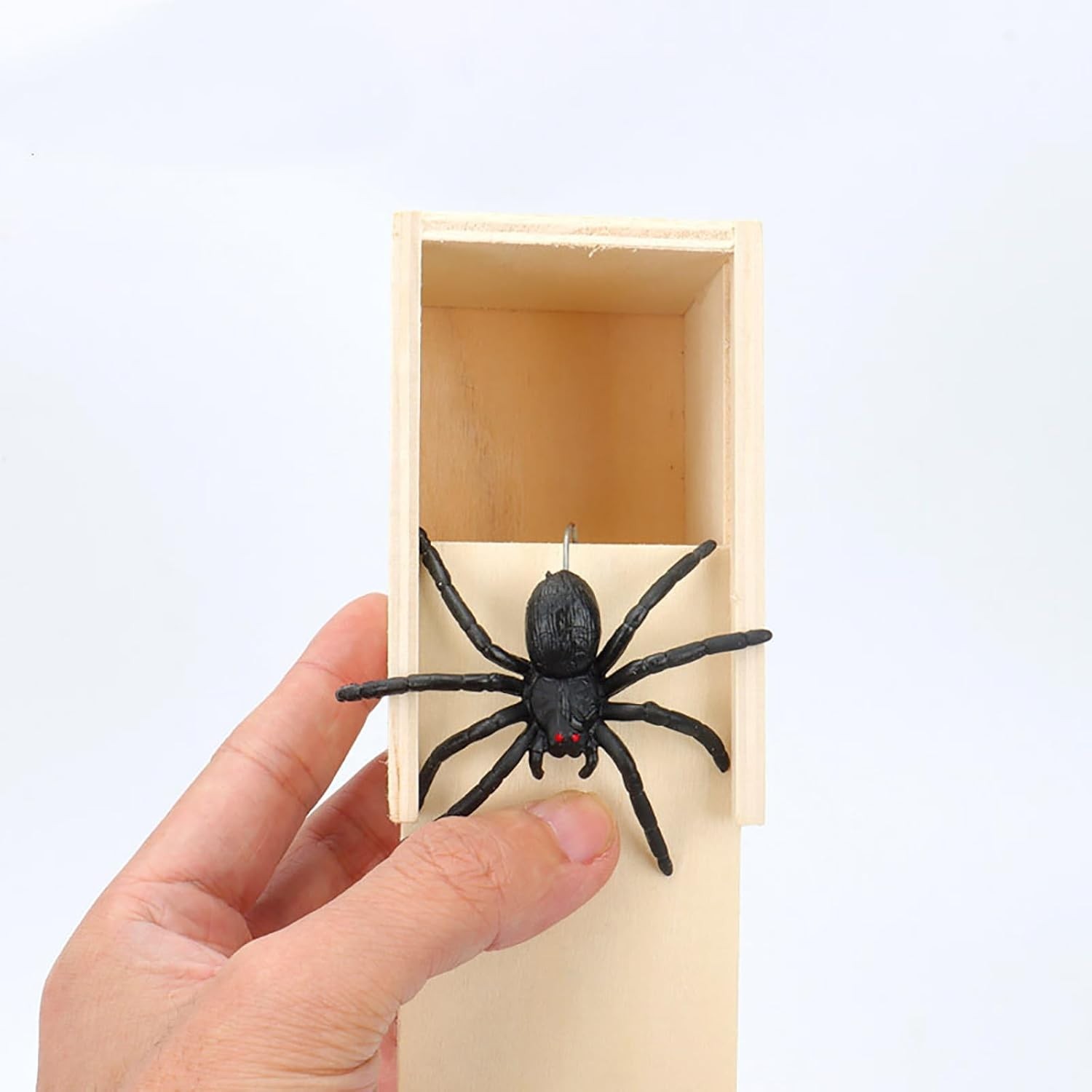 Rubber Spider Prank Box Handcrafted Wooden Surprise Money Surprise in a Box