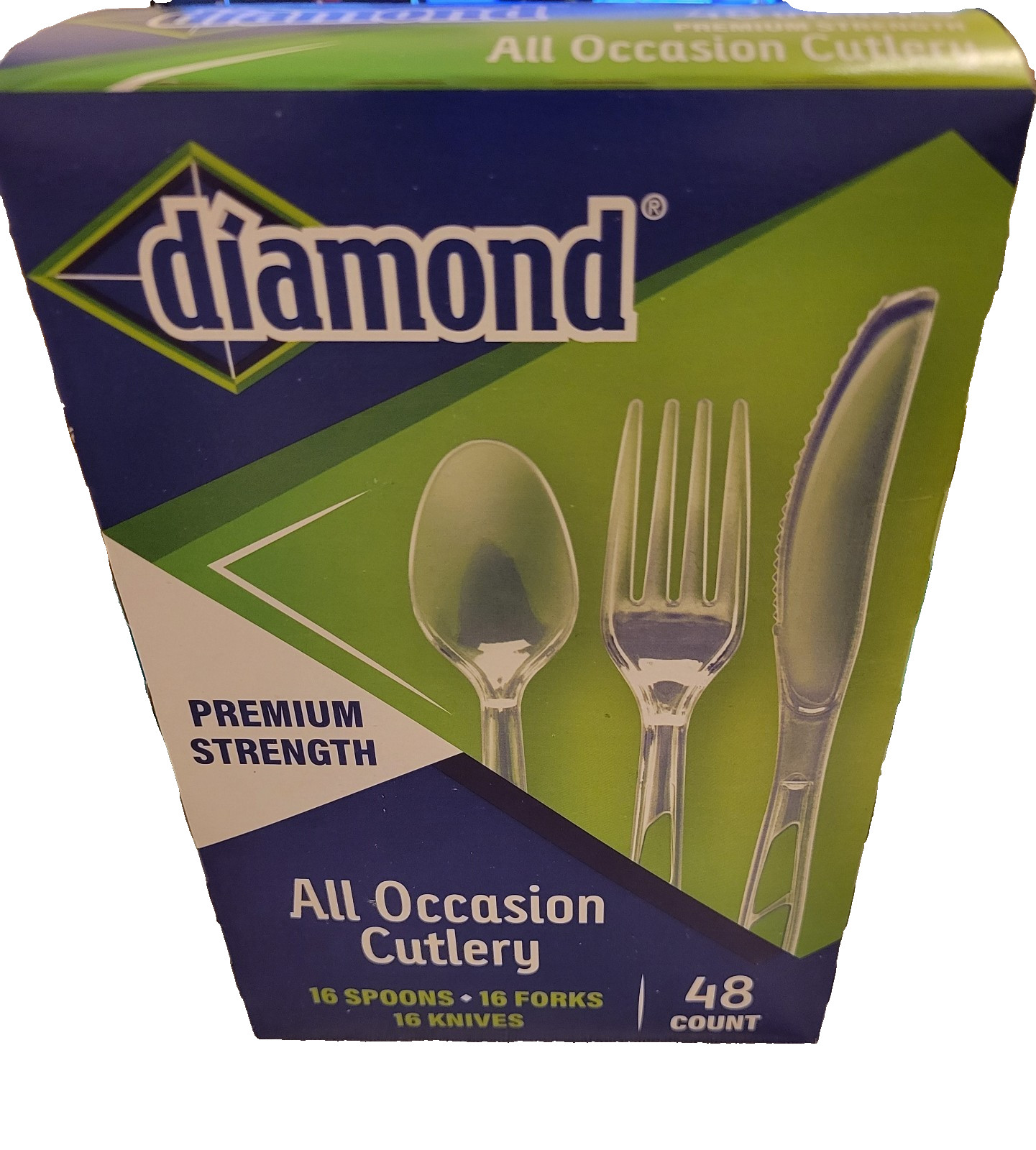 Diamond® 48 Count All Occasion Clear Disposable Cutlery Set Full Size premium
