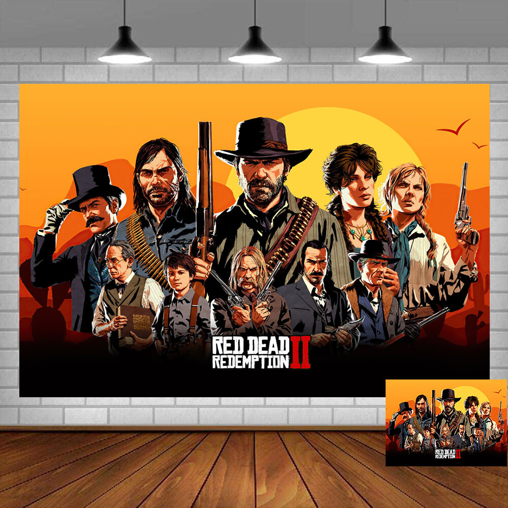 Red Dead Redemption Party Decorations Backdrop Banner Poster Birthday Gift