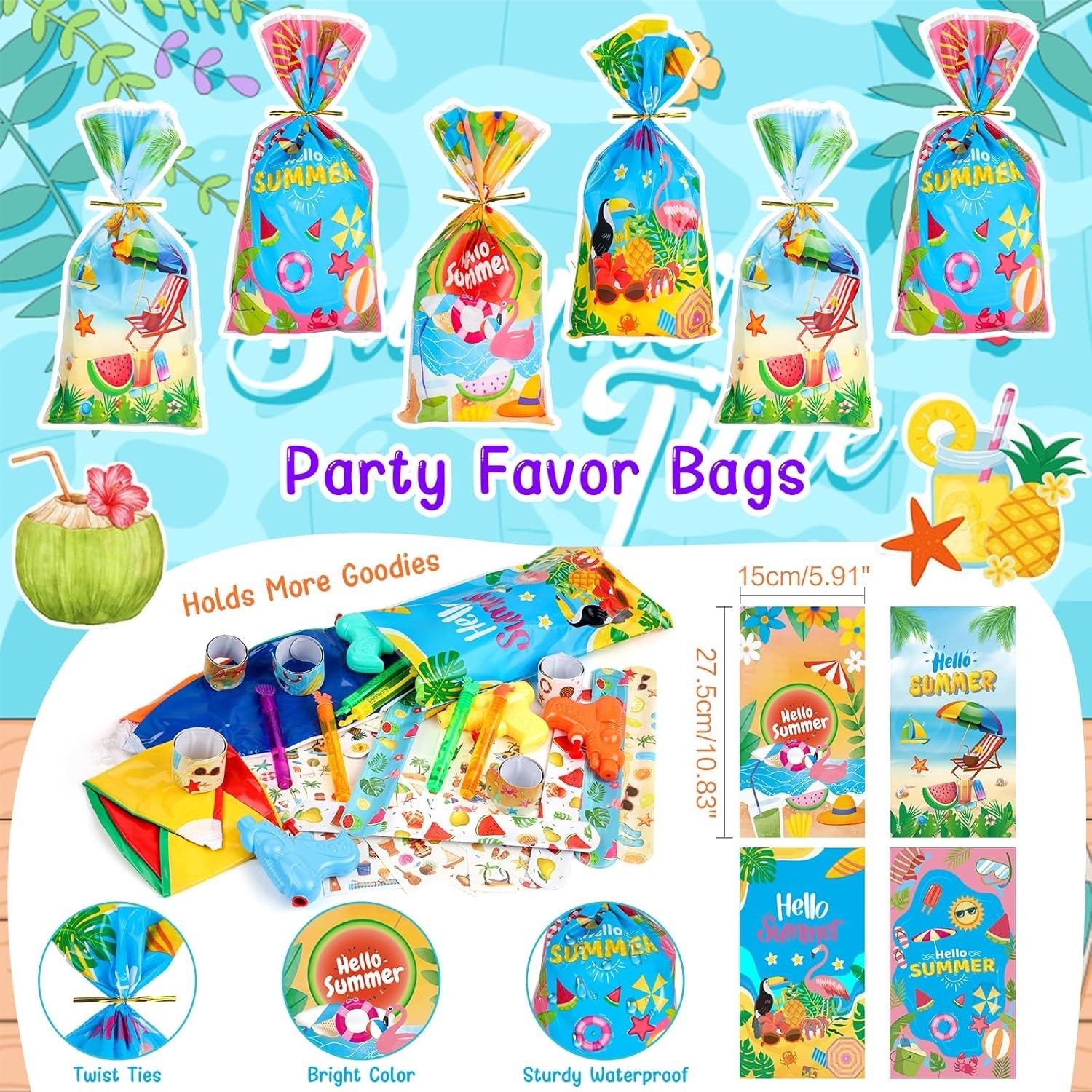 Beach Pool Party Favors Bulk, 24 Pack Summer Party Favors with Beach Balls Sl…