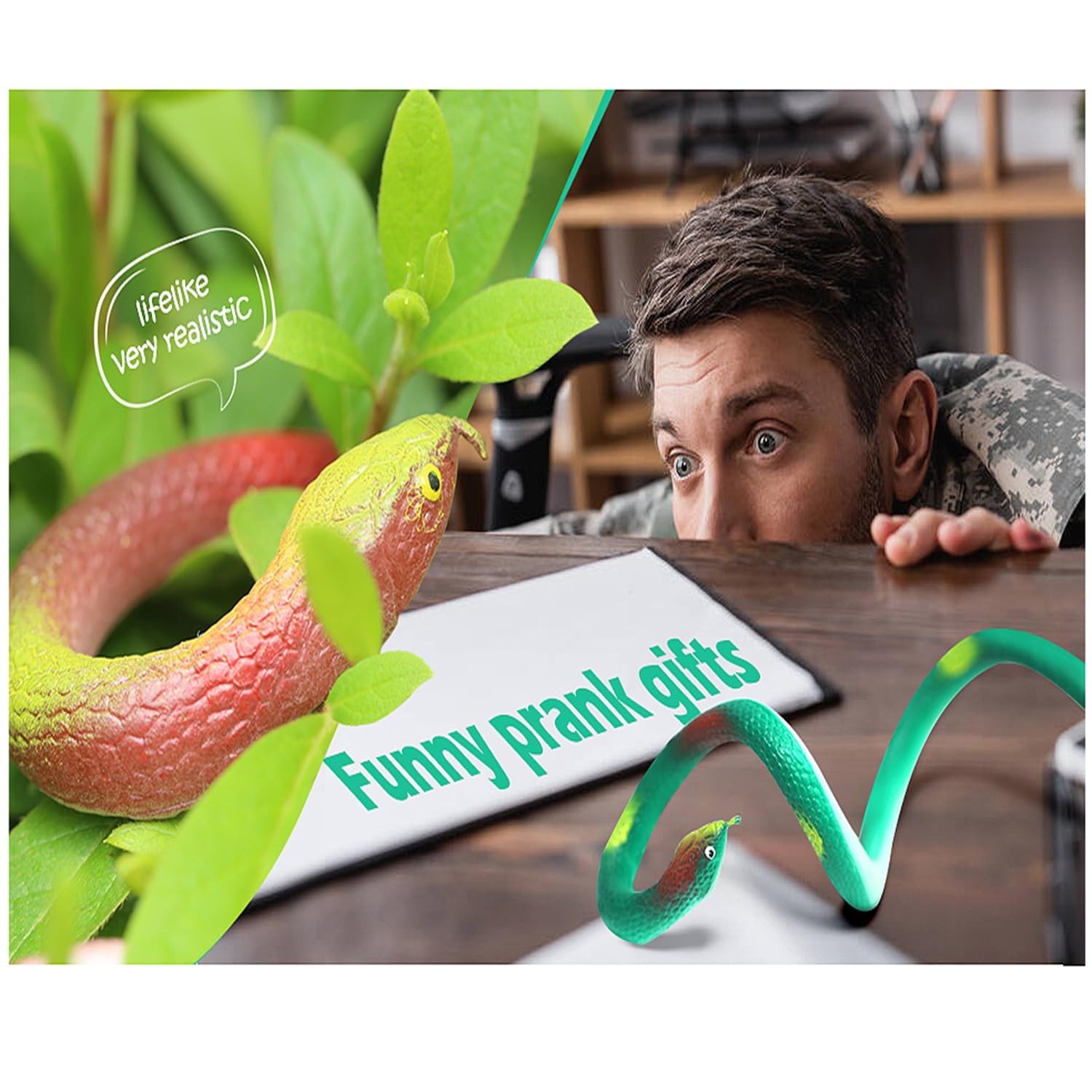 Realistic Rubber Snakes to Keep Birds Away – 4 Pieces 29 Inch Fake Snake Toys…