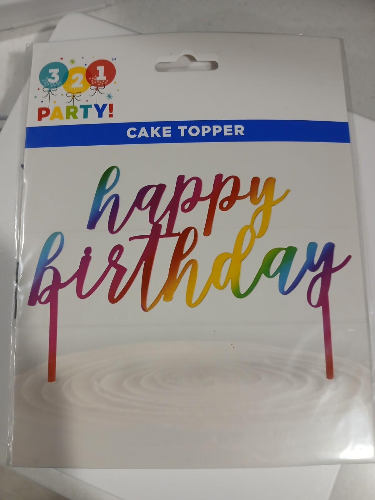 Birthday Decor Lot. New Packs/3 Rainbow Rectangle Tablecloths One Cake Topper