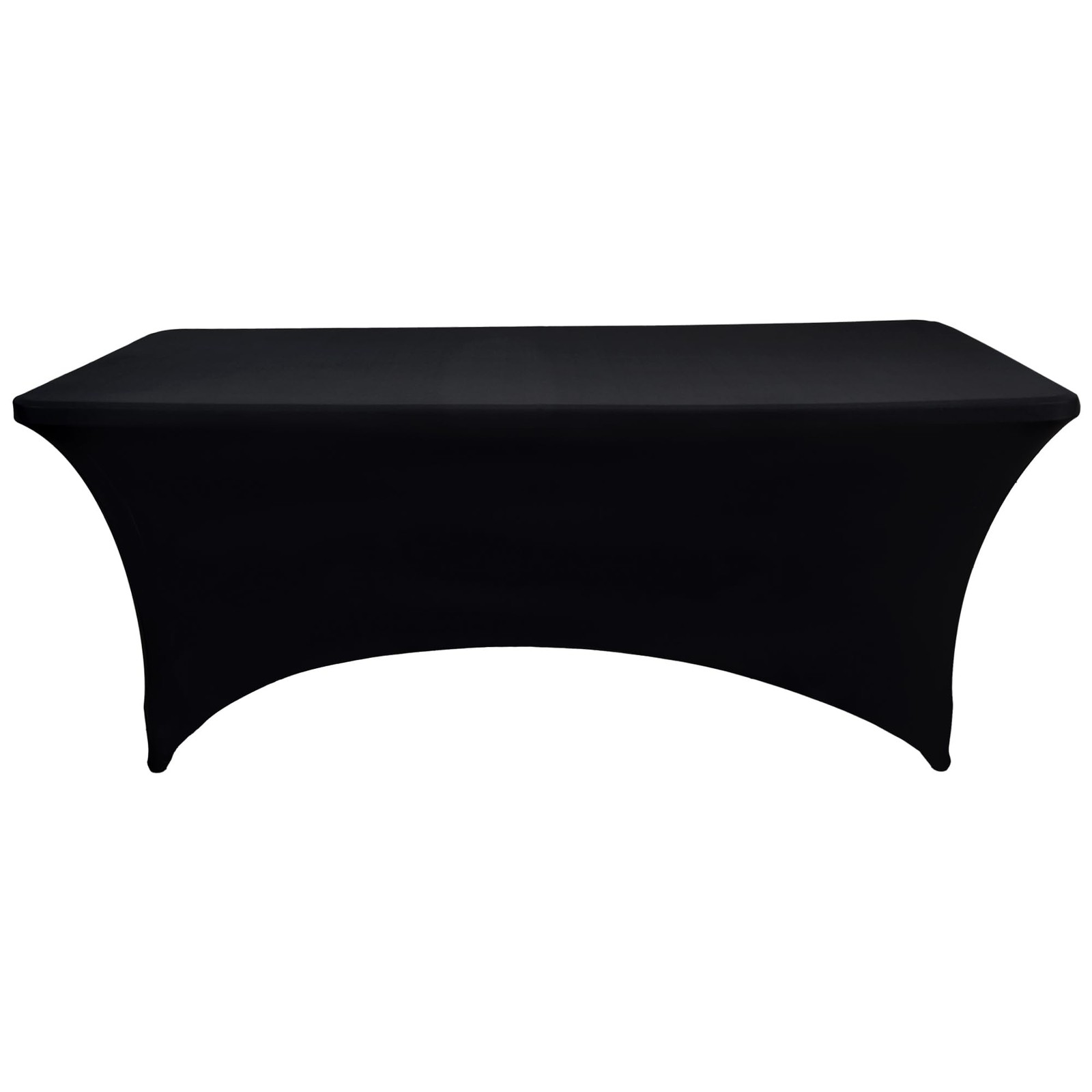 ZarzaaSik 6-Pack 6ft Black Spandex Table Covers for Rectangle Standard Folding T