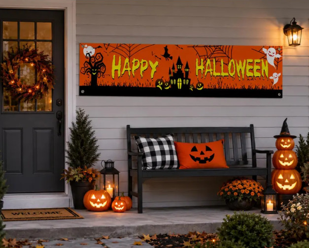 Halloween decorative banner/backdrop, measuring 24 x 71 inches