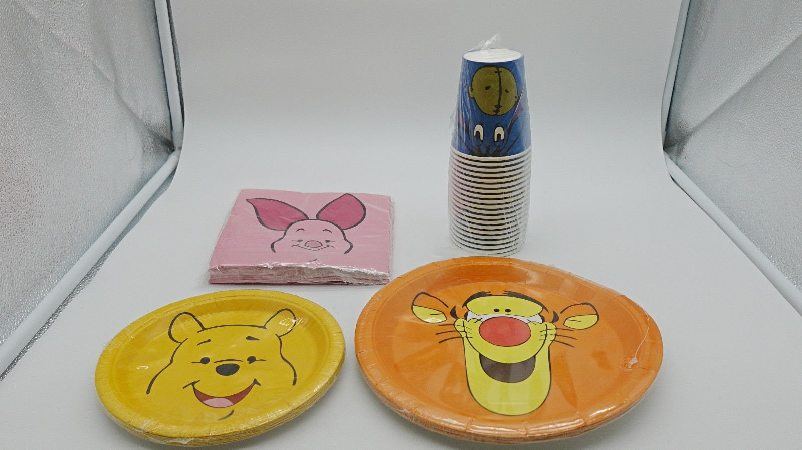 Winnie Themed Baby Birthday Party Supplies Plates Napkins Cups Set Tableware