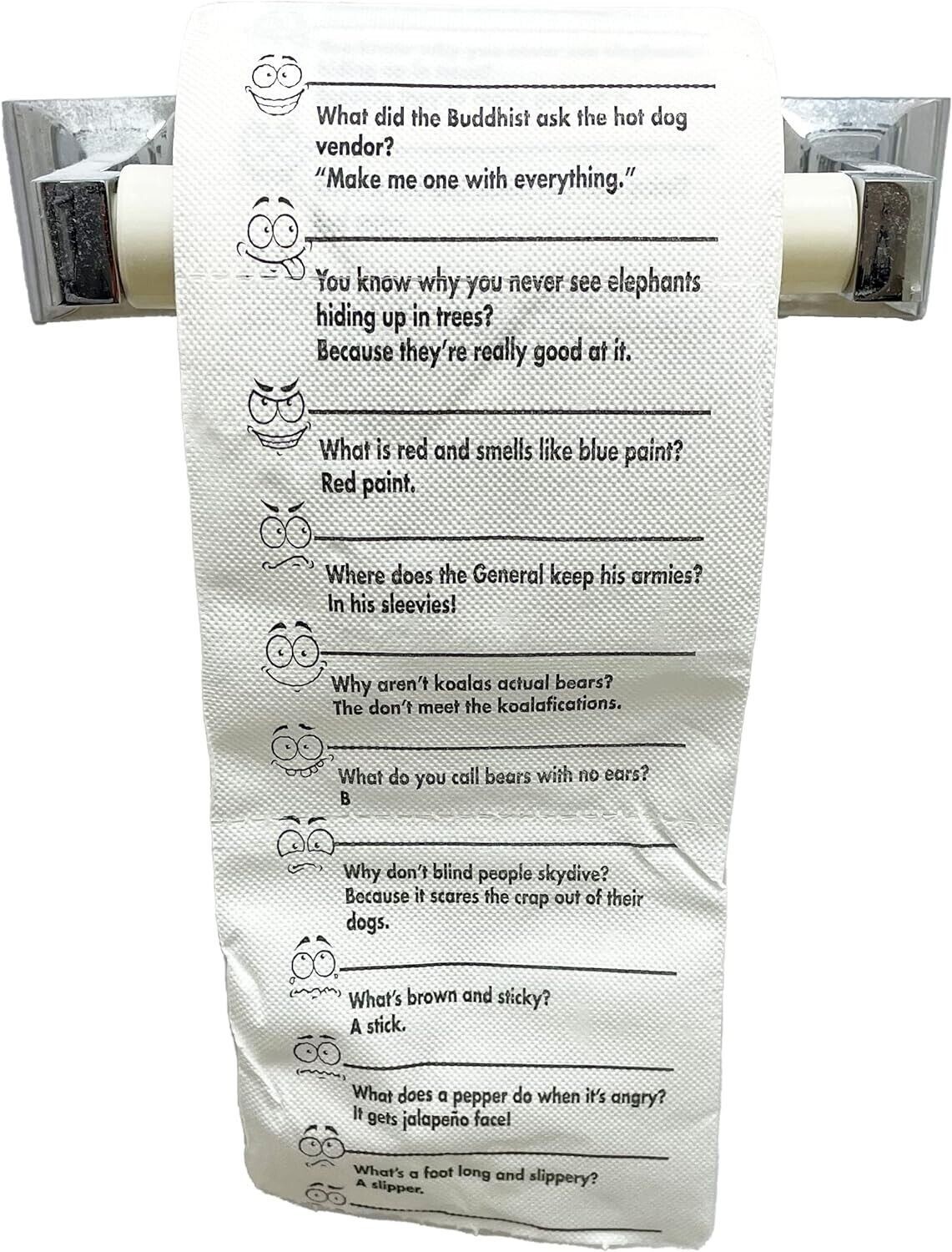 Crap Jokes for the John – Funny Toilet Paper Roll for Bathroom – Party Potty Fun