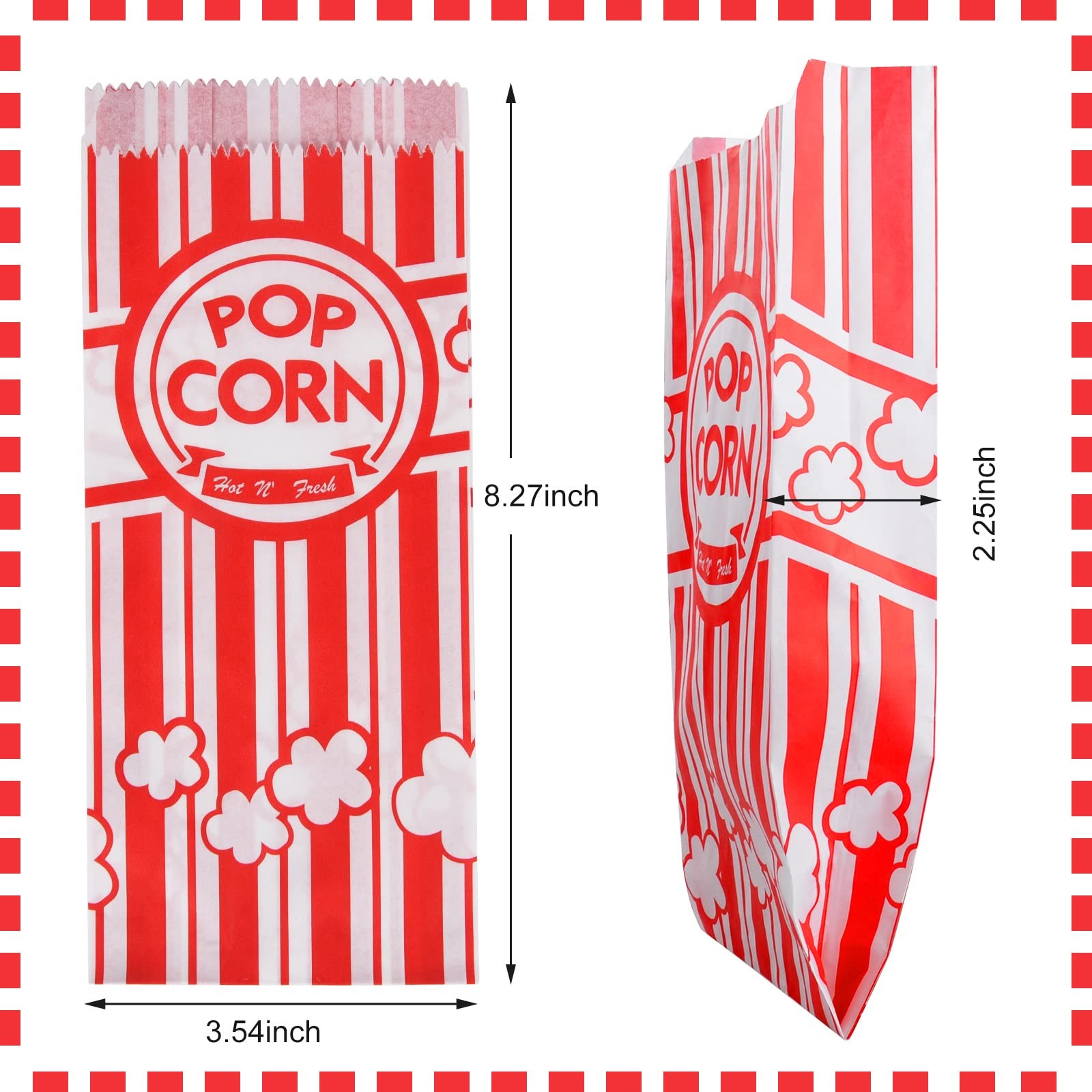 500 Pieces Paper Popcorn Bags, 1 oz Bags Individual Servings for Machine Make…