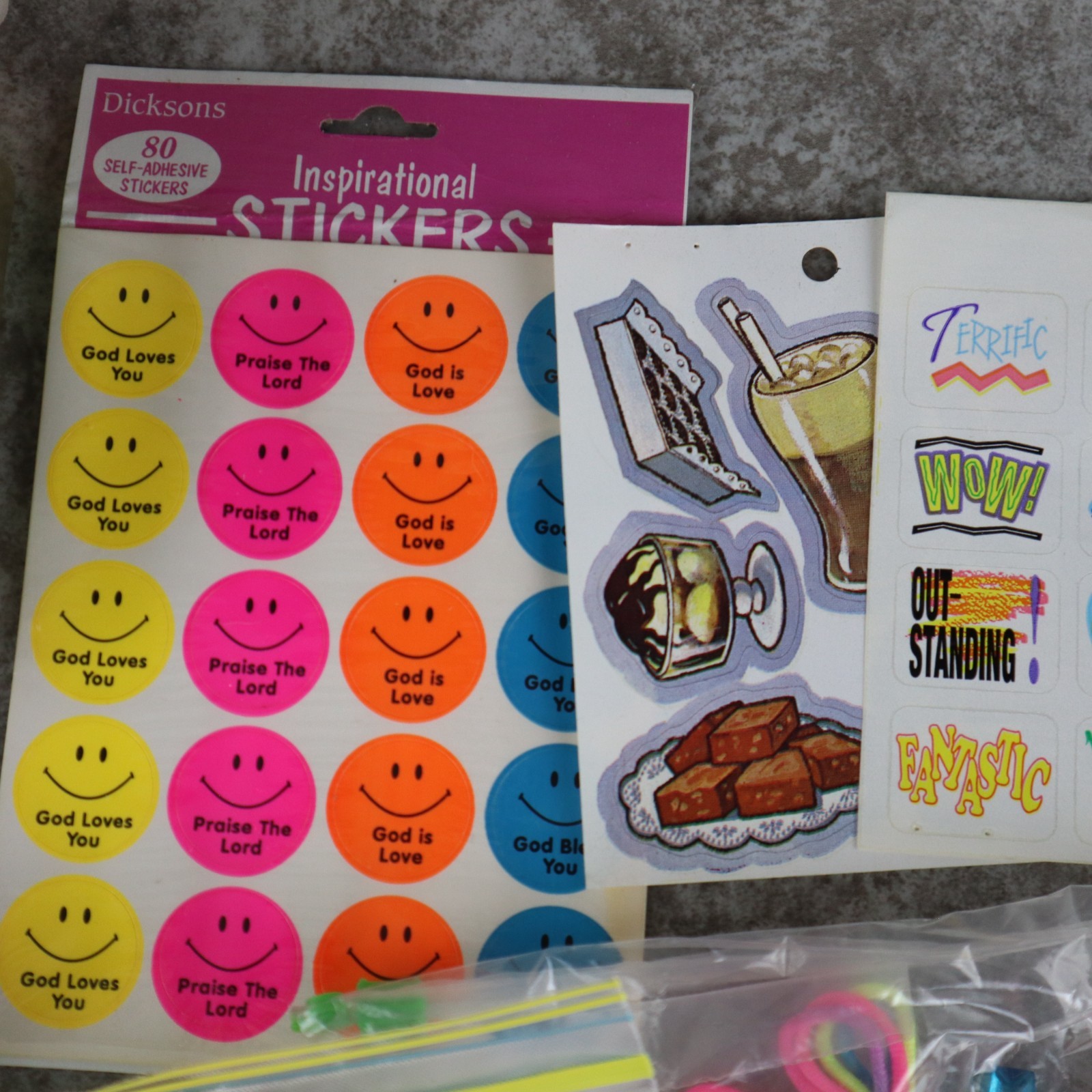 Retro Christian Goodies for Party or Prizes Toys and Stickers Vintage Lot