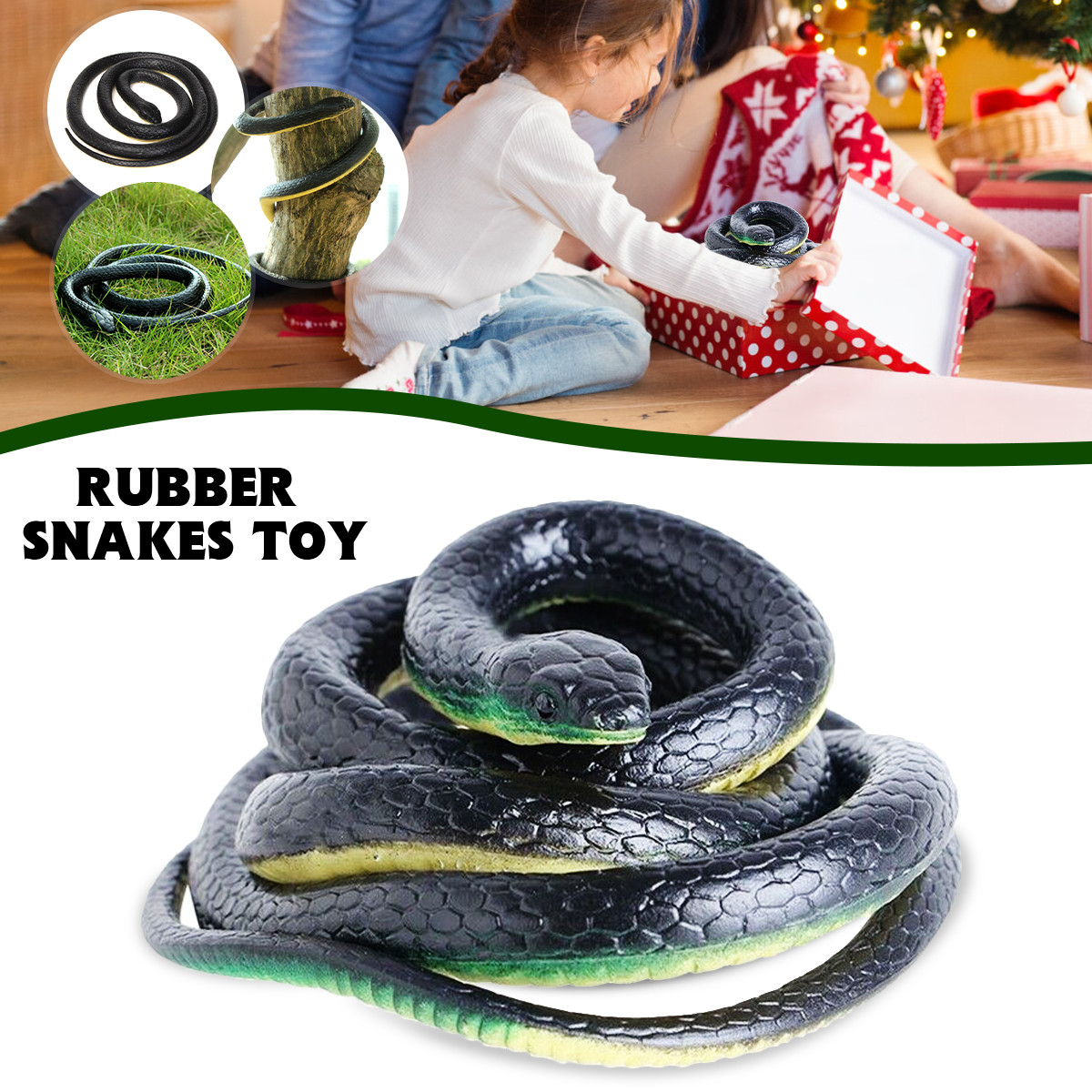 1pc Rubber Fake Realistic Snake Lifelike Scary Toy Prank Party Joke Easter Gifts
