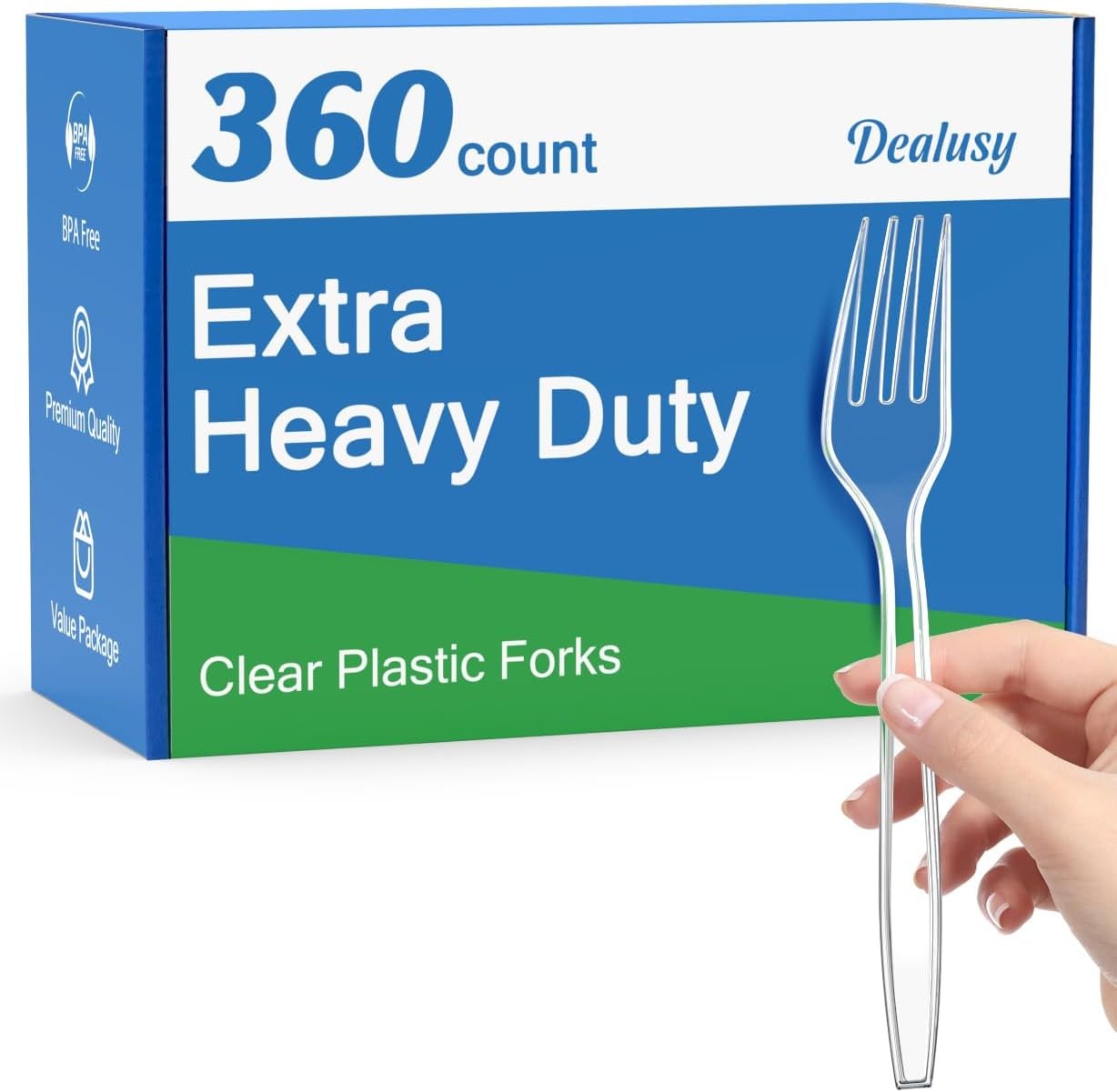 Clear Heavy Duty Plastic Forks 360 Disposable