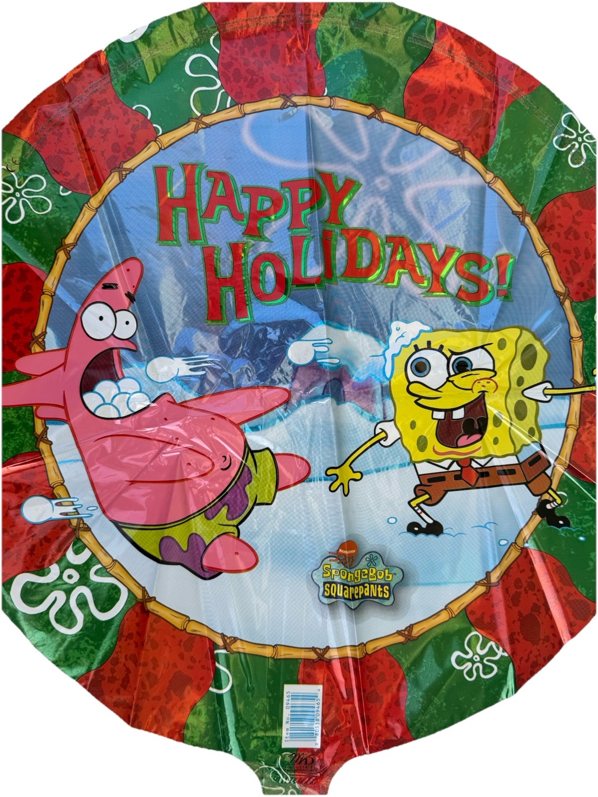 10 PACK Viacom Happy Holidays Vintage Spongebob Squarepants Christmas Ballon 18″