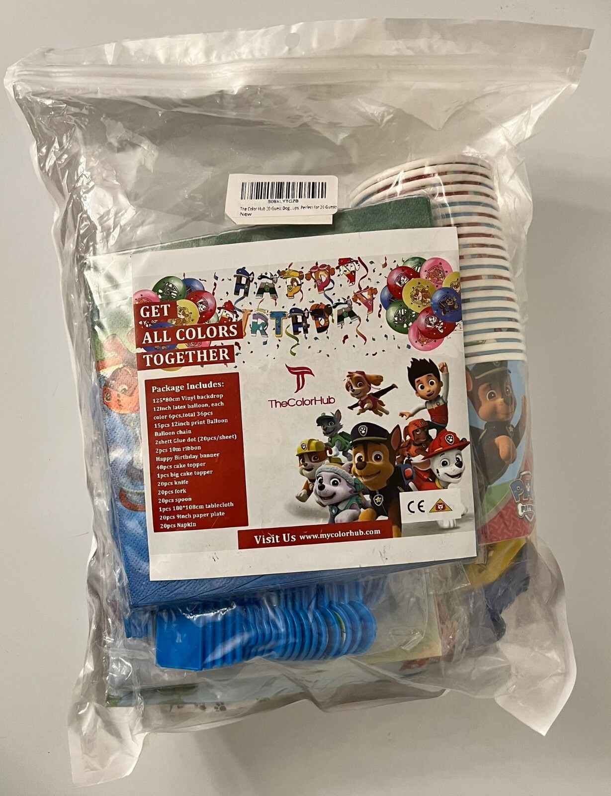 The Color Hub 20 Guest Paw Dog Patrol Birthday Party Supplies