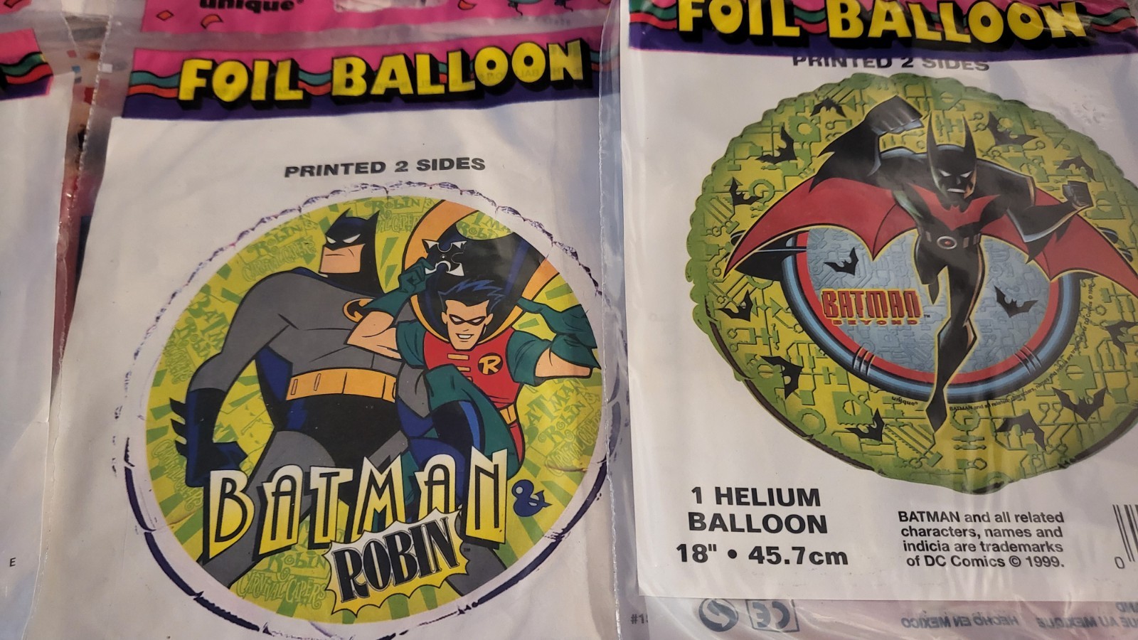 Vintage 1999 Foil Helium Party Balloon New Sealed Batman lot bundle