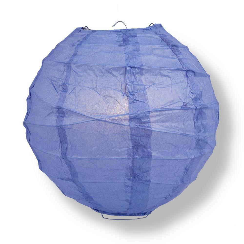 Quasimoon 12″ Astra Blue / Very Periwinkle Round Paper Lantern, Crisscross Ri…