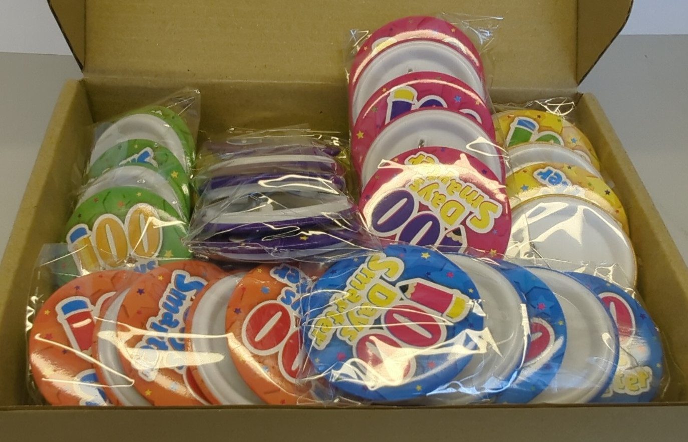 60 Pcs – 100 Days Of School Pins And Bracelets 100 Days Smarter Happy 100th Day