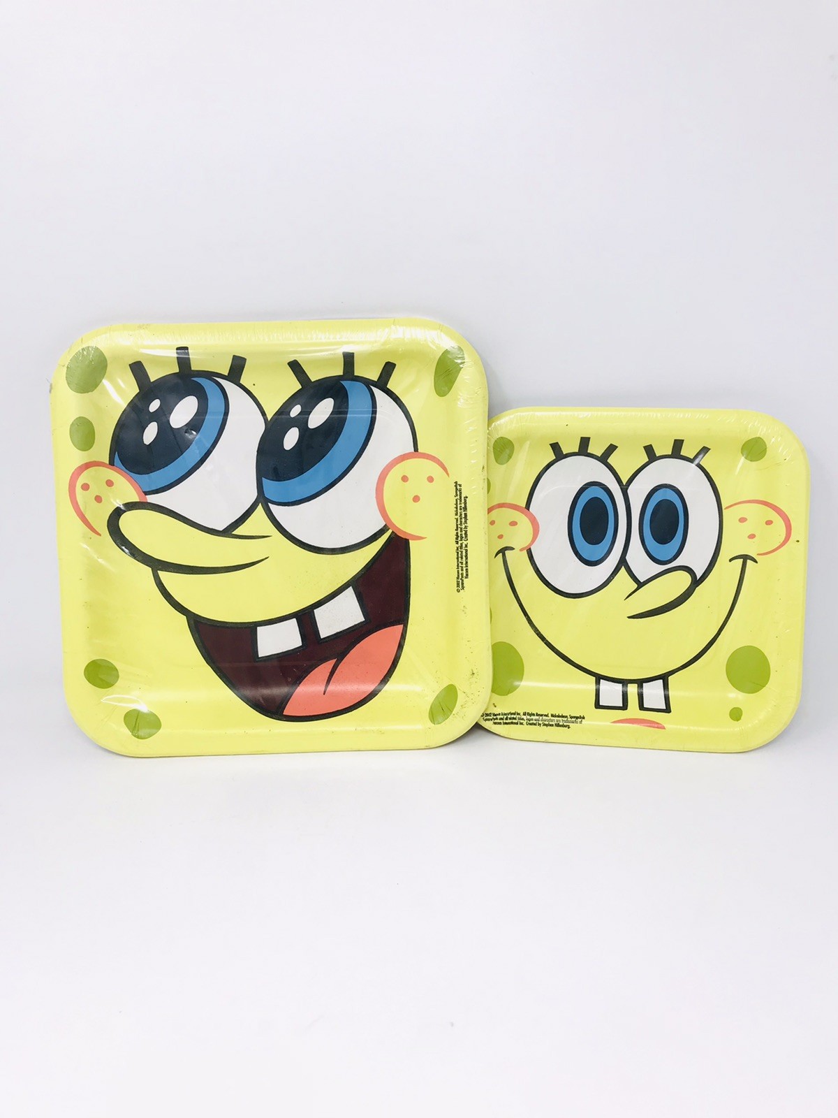 SpongeBob SquarePants Square Paper Plates 2002 16 Plates Total