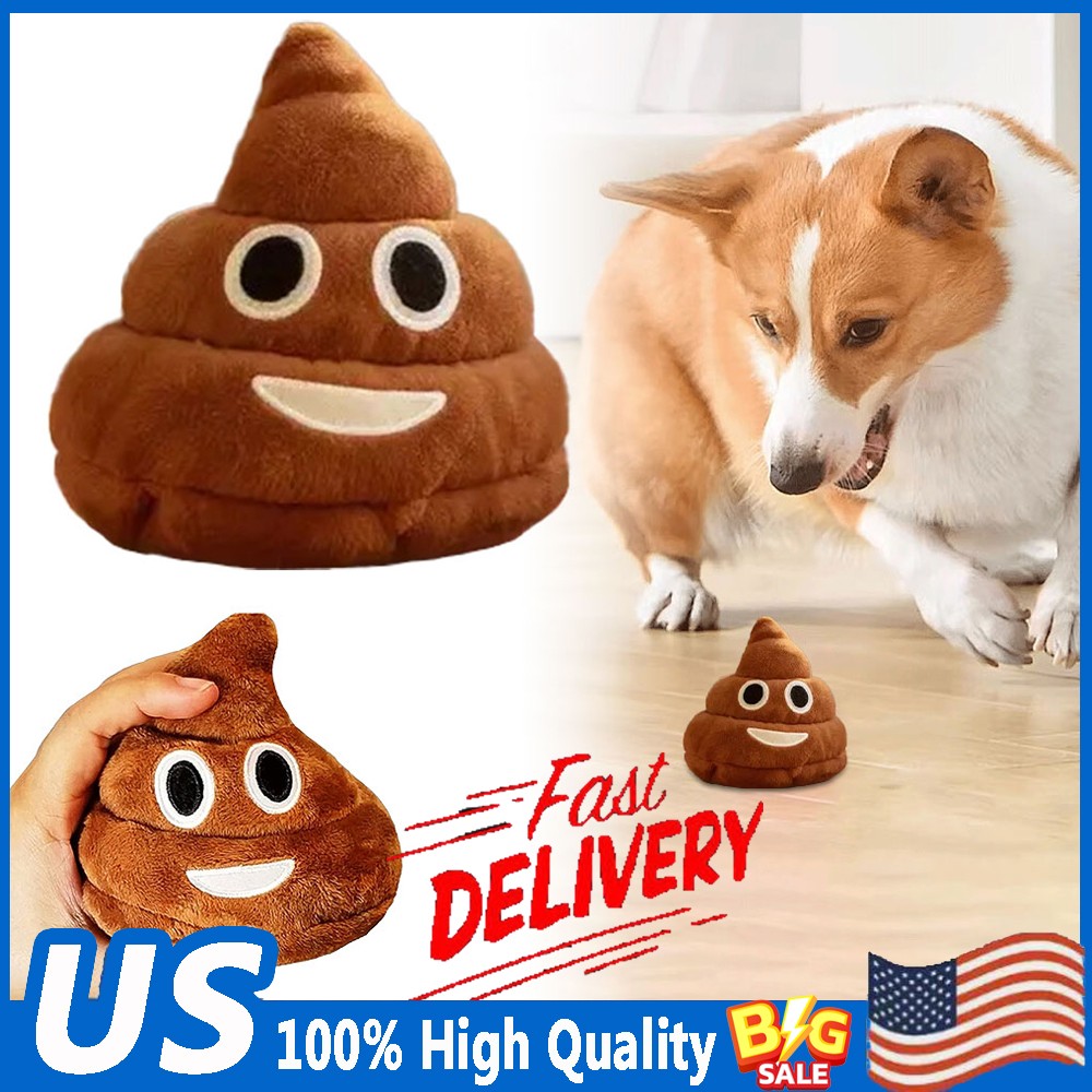Funny Talking Poop Plush Toy,Makes Fart Sounds, Fake Poop Dog Toy GN