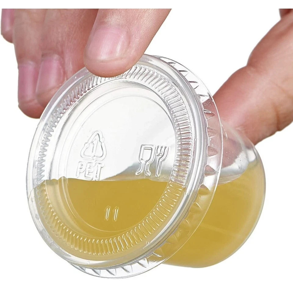 5.5oz Plastic Clear Portion Cups with Lids Pack of 1000 for Sauce Cup BPA Free