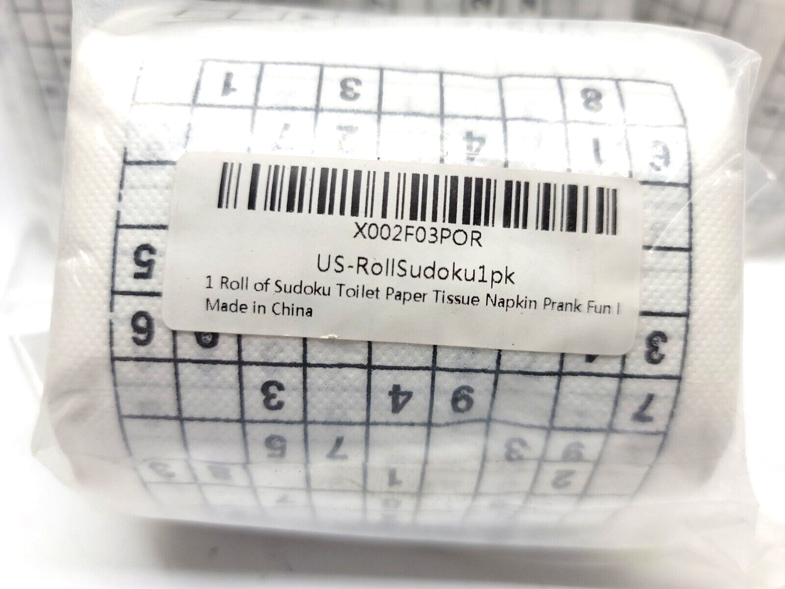 Lot of 6 Sudoku Toilet Paper Roll Novelty Gag Gift Contemplate not Constipat