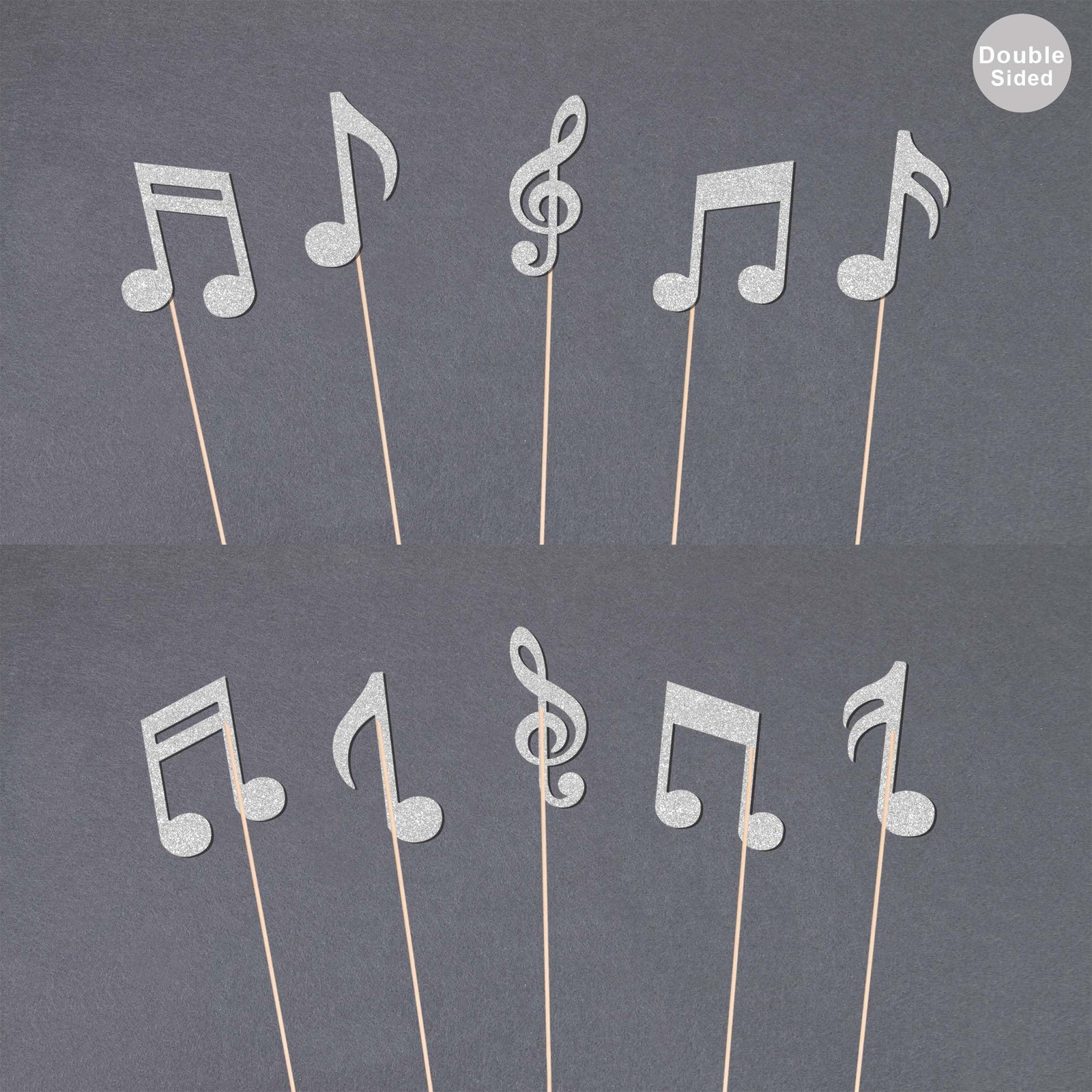 10 PCS Silver Music Notes Centerpieces Party Decorations Event Table Decor