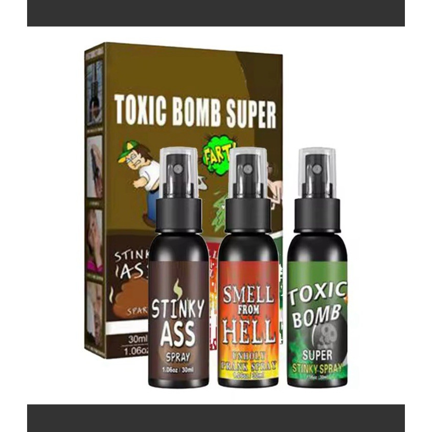 Toxic Bomb Super Stinky Stink Spray Prank Set (3 Bottles) Party Novelty 18+