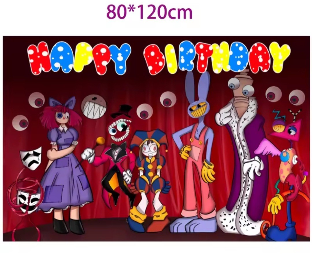 The Amazing Digital Circus Party Supply Banner Backdrop Toppers