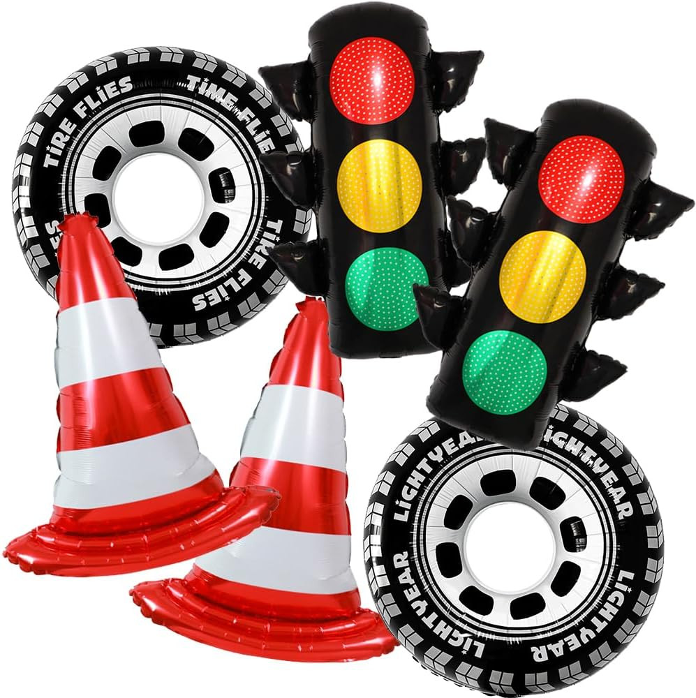 Inflatable Traffic Light Cones Tires Balloons Race Car Wheels Racecar Transporta