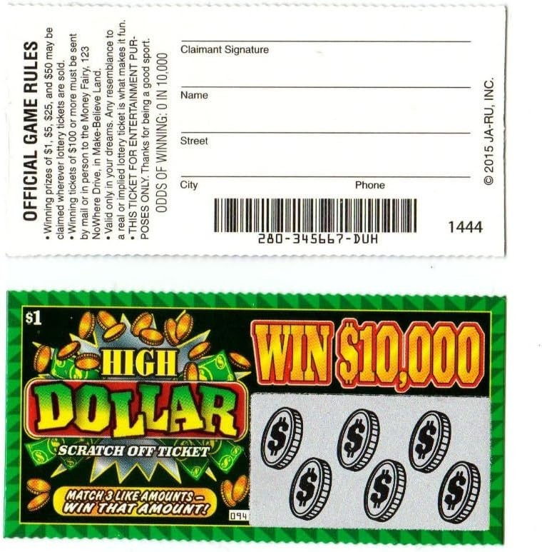 Gag Gift Set: 5 Realistic Fake Lottery Tickets for Laughs at Parties & Offices