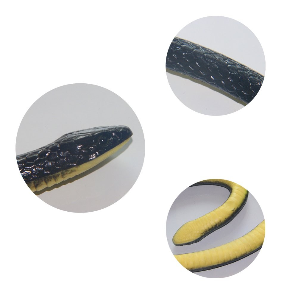 Realistic Rubber Fake Snake Toy 50 Inch Mamba for Garden Props and Practical Jok