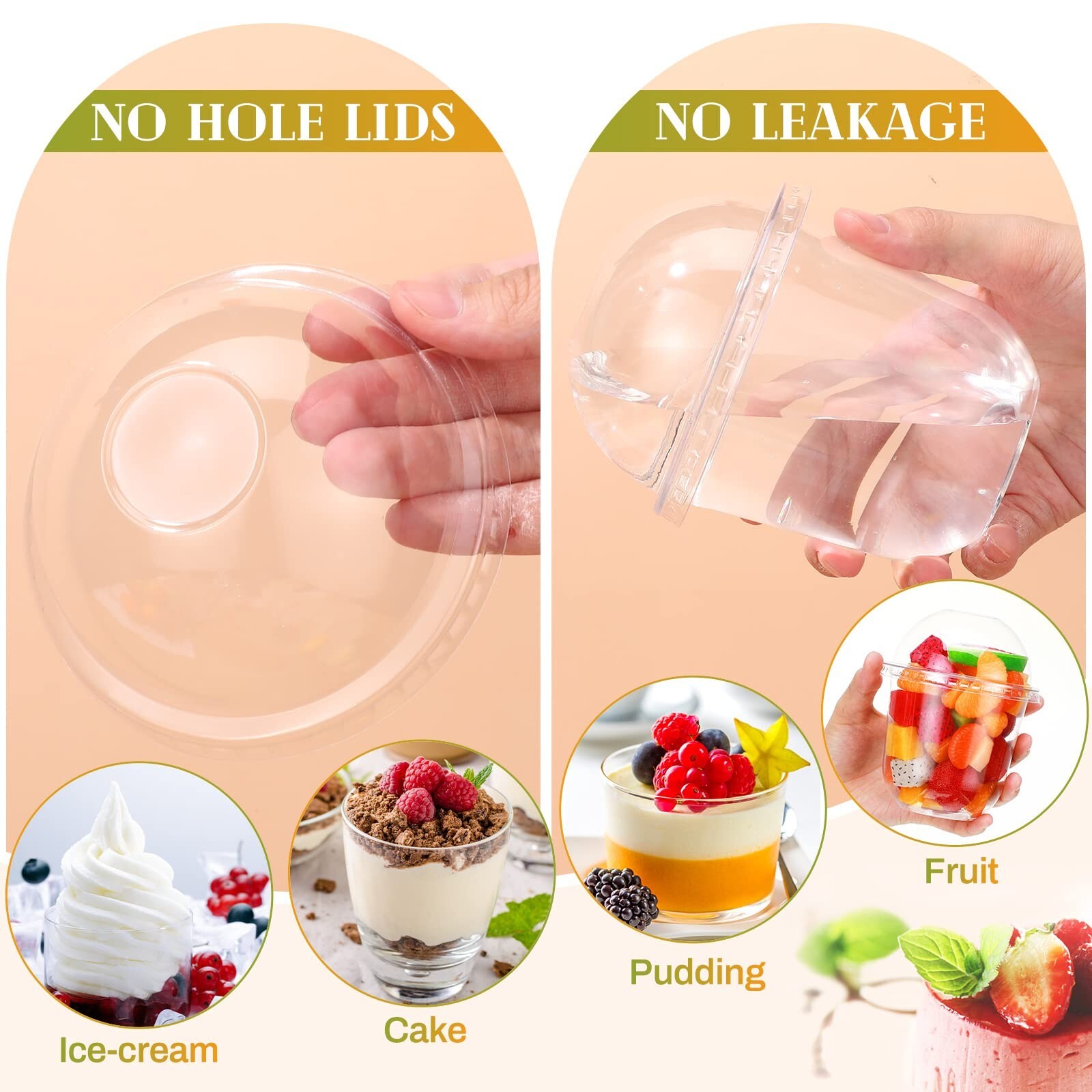200 Pack Clear Plastic Cups Dessert Cups Yogurt Parfait Cups with Lids Clear …
