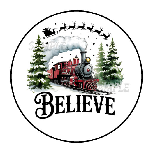 30 Christmas Train stickers labels tags envelope seals Believe