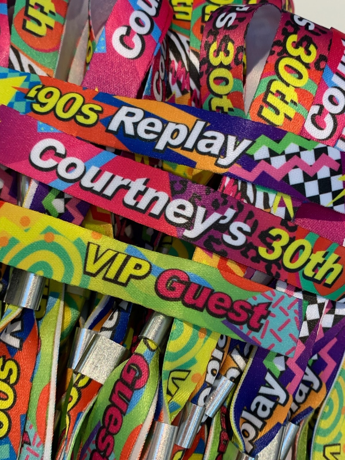 Personalised Party Event Wristbands – Customised Festival Fabric Wristbands